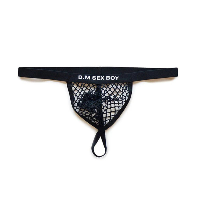 Black Men’s D.M. Sex Boy Fishnet Thong - pridevoyageshop.com - gay men’s thongs, boxers, briefs and jockstraps