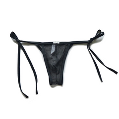 Black Men’s D.M. Tie-Side Mesh Thong - pridevoyageshop.com - gay men’s thongs, boxers, briefs and jockstraps