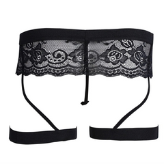 Black Men’s Lace Garter Skirt Thong - pridevoyageshop.com - gay men’s thongs, boxers, briefs and jockstraps