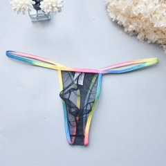 Black Men’s Rainbow Rapture See Through G String Thong - pridevoyageshop.com - gay men’s thongs, boxers, briefs and jockstraps
