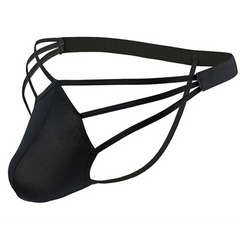 Black Men’s Strappy Hung Bulge Cage Thong - pridevoyageshop.com - gay men’s thongs, boxers, briefs and jockstraps