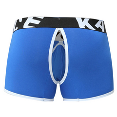 Blue Bareback Boxer Briefs - Removable Pouch & Backless - pridevoyageshop.com - gay men’s thongs, boxers, briefs and jockstraps