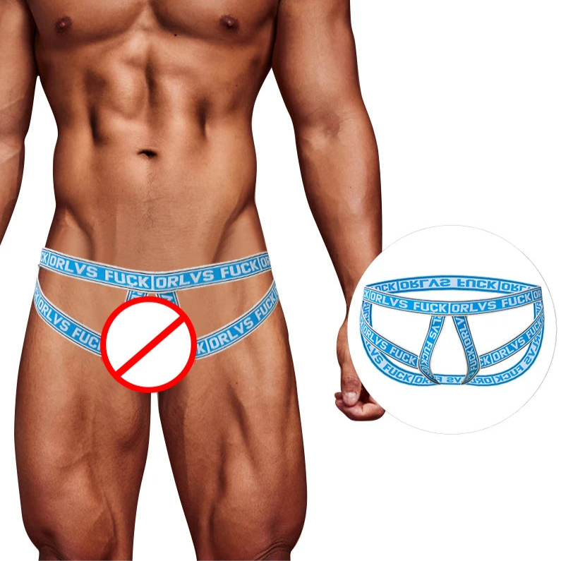 Blue Men’s Fuck Strapped Bare Jockstrap - pridevoyageshop.com - gay men’s thongs, boxers, briefs and jockstraps