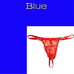 Blue Men’s Lace Lockdown Snap Thong - pridevoyageshop.com - gay men’s thongs, boxers, briefs and jockstraps