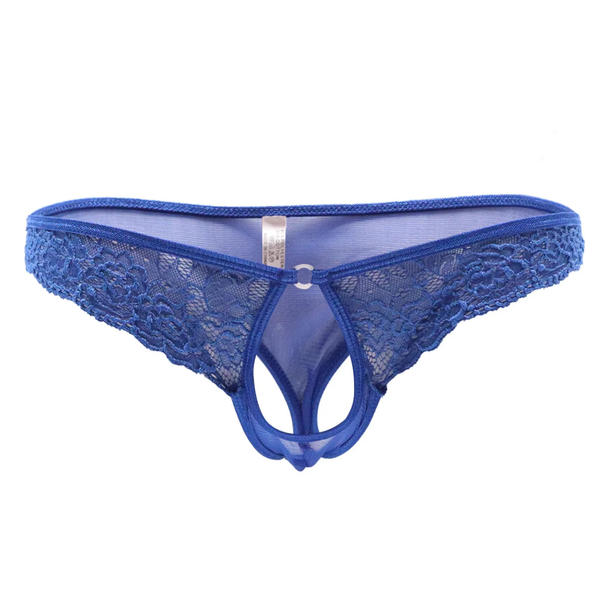 Blue Men’s Lace Rendezvous Peephole Panties - pridevoyageshop.com - gay men’s thongs, boxers, briefs and jockstraps