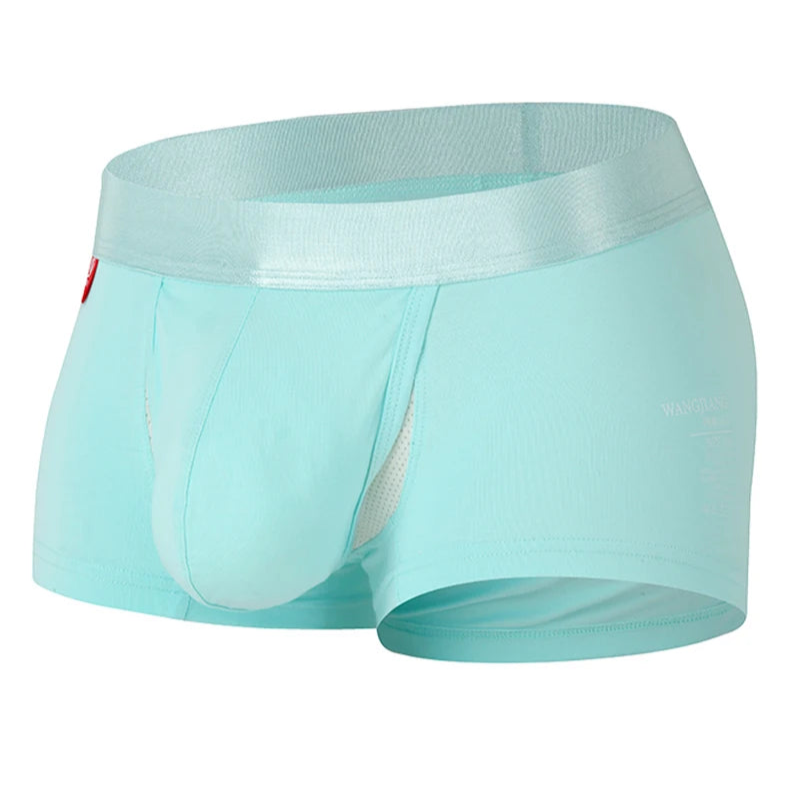 Blue Men’s Peek-a-Bulge Mesh Pouch Boxers - pridevoyageshop.com - gay men’s thongs, boxers, briefs and jockstraps