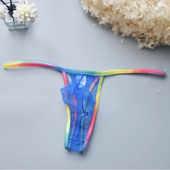 Blue Men’s Rainbow Rapture See Through G String Thong - pridevoyageshop.com - gay men’s thongs, boxers, briefs and jockstraps