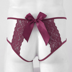 Burgundy Men’s Double-Strap Peek Hole Laces Jockstrap - pridevoyageshop.com - gay men’s thongs, boxers, briefs and jockstraps