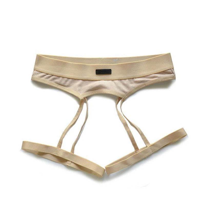 Champagne Men’s D.M. Garter Belt - pridevoyageshop.com - gay men’s thongs, boxers, briefs and jockstraps