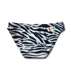 Classic Zebra Men’s Savage Safari Swim Briefs - pridevoyageshop.com - gay men’s sexy swim briefs, trunks, board shorts, and bikinis