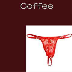 Coffee Men’s Lace Lockdown Snap Thong - pridevoyageshop.com - gay men’s thongs, boxers, briefs and jockstraps