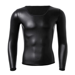 Crew Neck Black Blacksmith Armor Wetlook Long Sleeve - pridevoyageshop.com - gay men's fashion, clubwear, party outfit