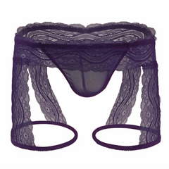 Dark purple Men’s Kinked Up Floral Lace Boxers - pridevoyageshop.com - gay men’s thongs, boxers, briefs and jockstraps
