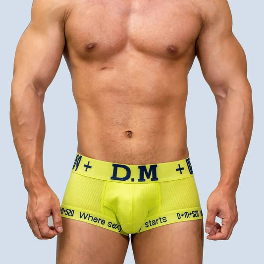 a hot gay man in yellow DM Men's Numbers Boxer Briefs - pridevoyageshop.com - gay men’s underwear and swimwear