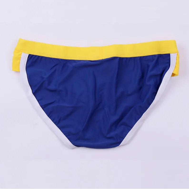 Desmiit Men’s Colorblock Speed Bulge Swim Briefs - pridevoyageshop.com - gay men’s sexy swim briefs, trunks, board shorts, and bikinis