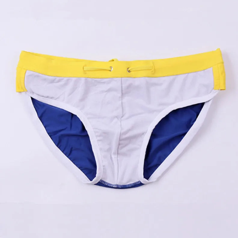 Desmiit Men’s Colorblock Speed Bulge Swim Briefs - pridevoyageshop.com - gay men’s sexy swim briefs, trunks, board shorts, and bikinis