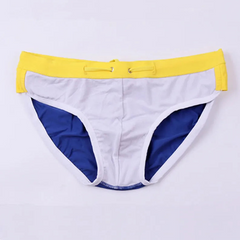 Desmiit Men’s Colorblock Speed Bulge Swim Briefs - pridevoyageshop.com - gay men’s sexy swim briefs, trunks, board shorts, and bikinis