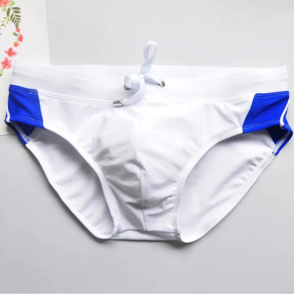 Details of Men’s Backdoor Varsity Swim Briefs - pridevoyageshop.com - gay men’s sexy swim briefs, trunks, board shorts, and bikinis