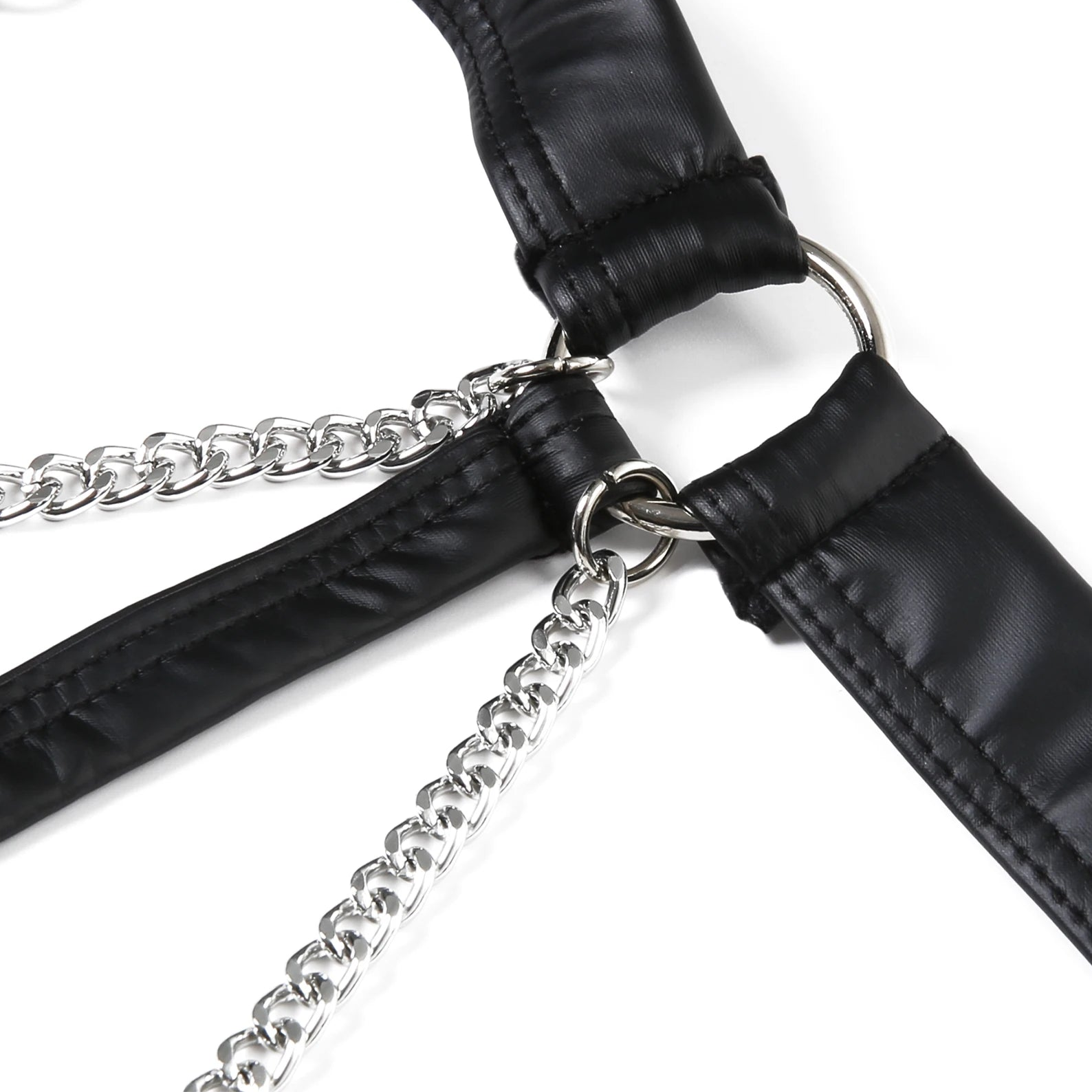 Details of Men’s Faux Leather Chain Thong - pridevoyageshop.com - gay men’s thongs, boxers, briefs and jockstraps