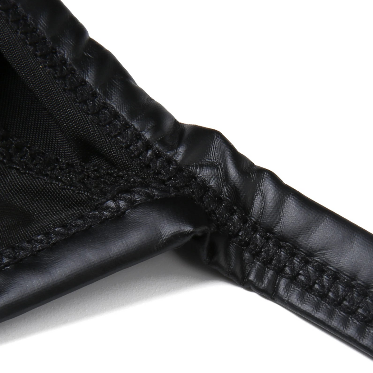 Details of Men’s Faux Leather Chain Thong - pridevoyageshop.com - gay men’s thongs, boxers, briefs and jockstraps