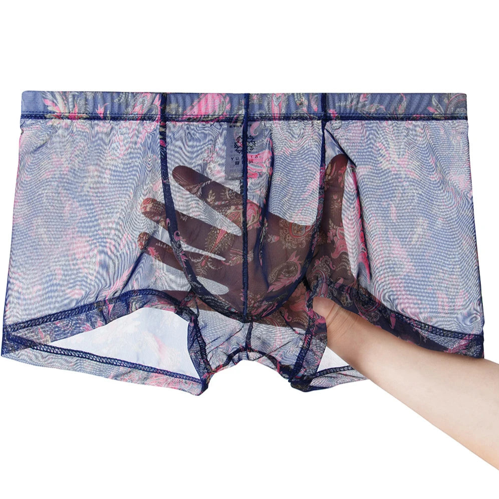 Details of Men’s Print See-Through Boxers - pridevoyageshop.com - gay men’s thongs, boxers, briefs and jockstraps