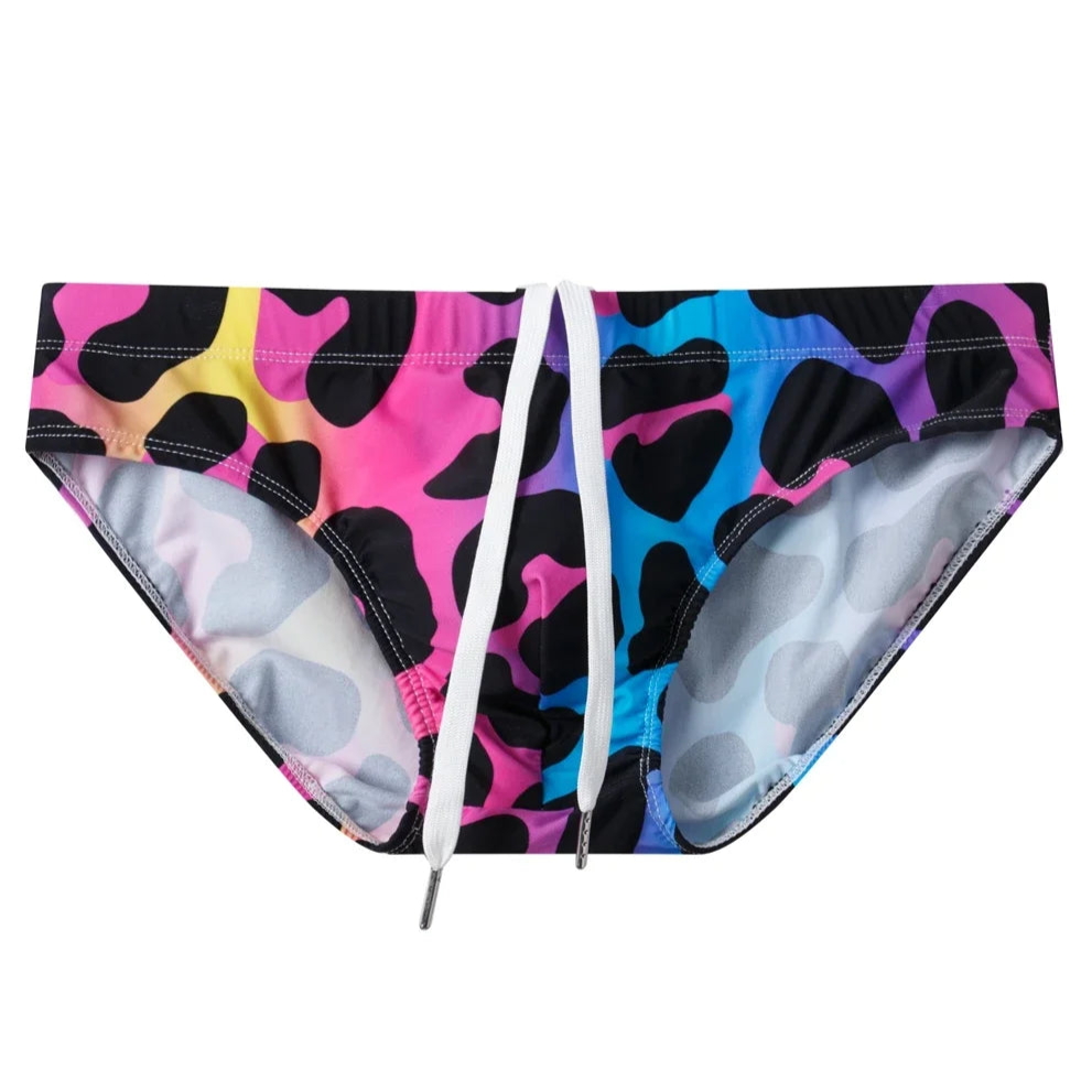 Details of Men’s Savage Sunset Swim Briefs with Pad - pridevoyageshop.com - gay men’s sexy swim briefs, trunks, board shorts, and bikinis