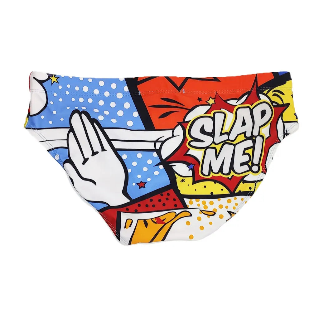 Details of Men's Slap Me Swim Briefs with pad- pridevoyageshop.com - gay men’s sexy swim briefs, trunks, board shorts, and bikinis
