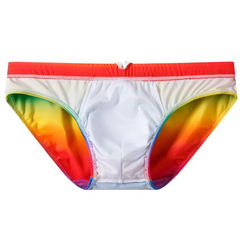Details of Men’s Taste the Rainbow Swim Briefs - pridevoyageshop.com - gay men’s sexy swim briefs, trunks, board shorts, and bikinis