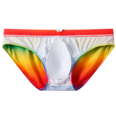 Details of Men’s Taste the Rainbow Swim Briefs - pridevoyageshop.com - gay men’s sexy swim briefs, trunks, board shorts, and bikinis