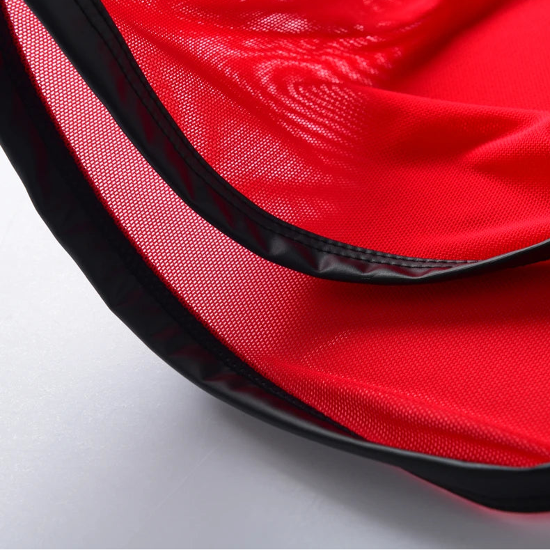 Details of Red Men’s Mesh & PU Leather Snap Boxer Shorts - pridevoyageshop.com - gay men’s thongs, boxers, briefs and jockstraps