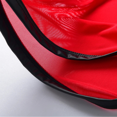 Details of Red Men’s Mesh & PU Leather Snap Boxer Shorts - pridevoyageshop.com - gay men’s thongs, boxers, briefs and jockstraps