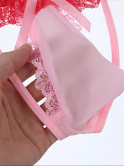 Details of pink Men’s Sissy Bow Lace Ruffle Thong - pridevoyageshop.com - gay men’s thongs, boxers, briefs and jockstraps