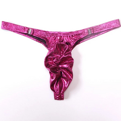 Fuchsia Men’s Liquid Luster Ruched Thong - pridevoyageshop.com - gay men’s thongs, boxers, briefs and jockstraps