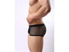 hot gay man in black Mesh See Through Underwear Boxer Briefs | Gay Underwear- pridevoyageshop.com - gay men’s underwear and swimwear