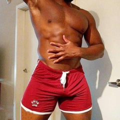sexy gay hunks in Gay Shorts | Gay Bear Paw Gym Shorts - Men's Activewear, gym short, sport shorts, running shorts- pridevoyageshop.com