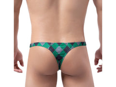 sexy gay man in blue white Sexy Plaid Bulging Pouch Thongs | Gay Men Underwear- pridevoyageshop.com - gay men’s underwear and swimwear