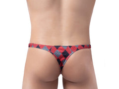 sexy gay man in red white Sexy Plaid Bulging Pouch Thongs | Gay Men Underwear- pridevoyageshop.com - gay men’s underwear and swimwear