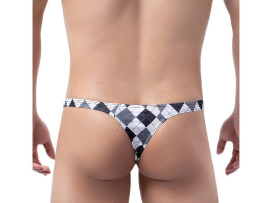 sexy gay man in white Sexy Plaid Bulging Pouch Thongs | Gay Men Underwear- pridevoyageshop.com - gay men’s underwear and swimwear