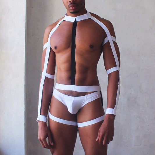 hot gay man in black black Gentleman Full Body Harness | Gay Harness- pridevoyageshop.com - gay men’s harness, lingerie and fetish wear