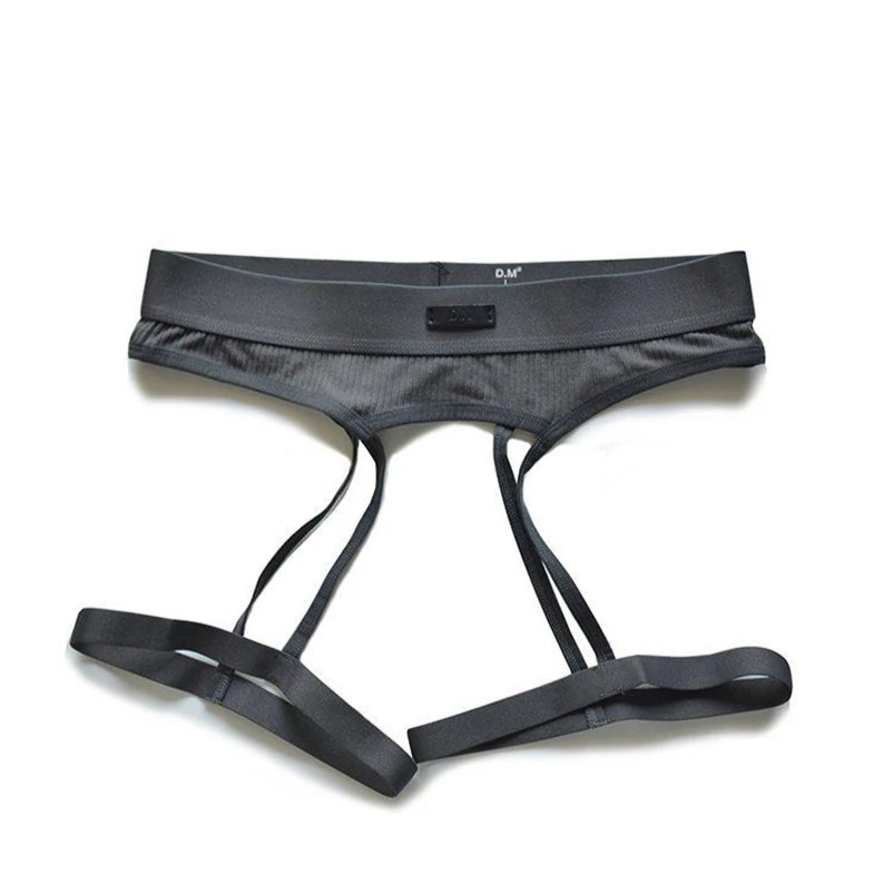 Gray Men’s D.M. Garter Belt - pridevoyageshop.com - gay men’s thongs, boxers, briefs and jockstraps