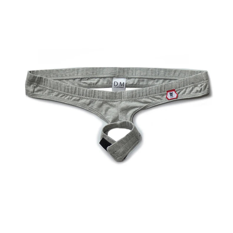 Gray Men’s Velcro Cock Ring Thong - pridevoyageshop.com - gay men’s thongs, boxers, briefs and jockstraps