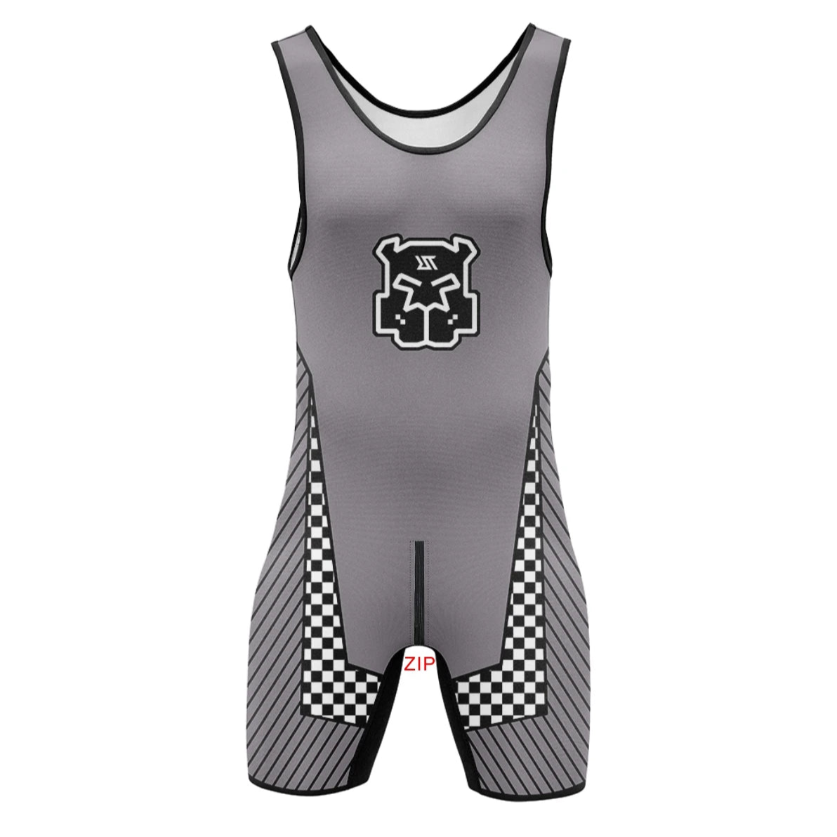 Gray Race Alpha Wrestling Singlet – Zipper Edition from Pridevoyageshop