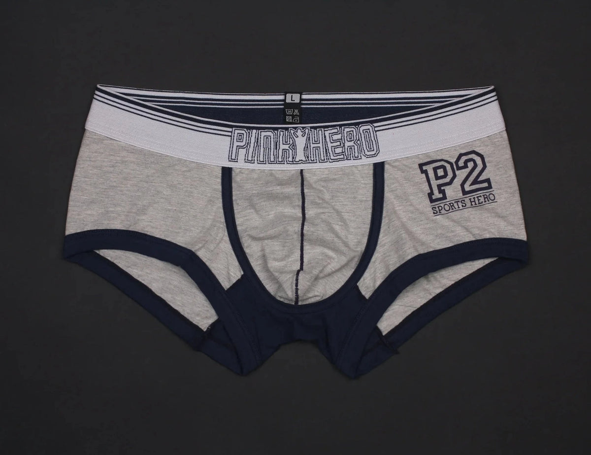 gray Pink Hero Square Cut Boxer Briefs - pridevoyageshop.com - gay men’s underwear and swimwear