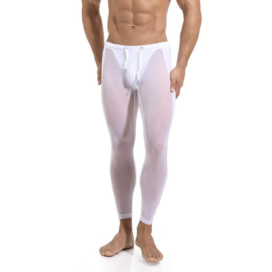 sexy gay man in white Gay Leggings | Men's Breathable Mesh Leggings - pridevoyageshop.com - gay men’s underwear and activewear