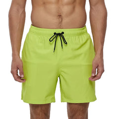 a hot gay man in yellow Solid Color Pocketed Board Shorts - pridevoyageshop.com - gay men’s underwear and swimwear