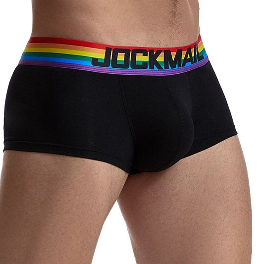 Black Jockmail - Pride Gay Men's Boxer: Rainbow Boxer Celebrating Diversity - pridevoyageshop.com - gay men’s underwear and swimwear