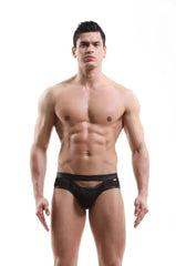 a hot gay man in black Men's Kinky Hollow Front Mesh Jock Briefs - pridevoyageshop.com - gay men’s underwear and swimwear