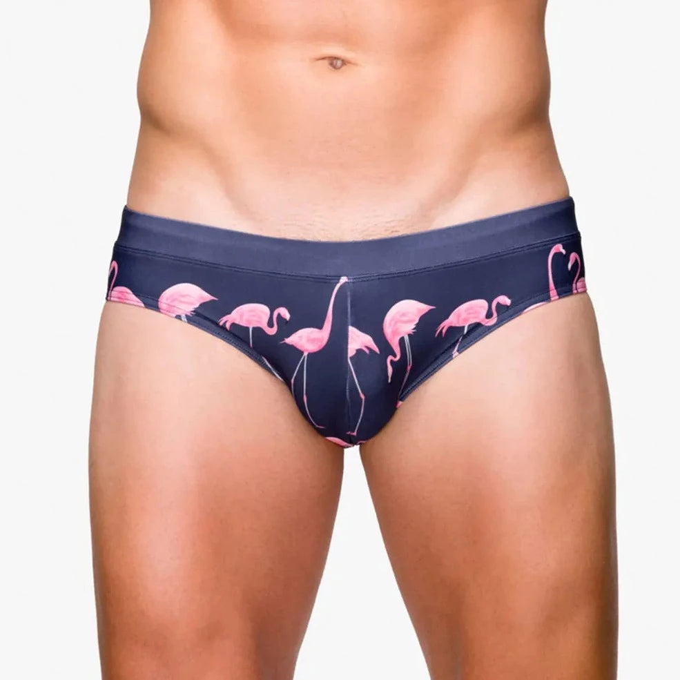 a hot gay man in purple Men's Flamingo Swim Briefs - pridevoyageshop.com - gay men’s underwear and swimwear