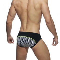 a hot gay man in Men's Checker Flash Swim Briefs - pridevoyageshop.com - gay men’s underwear and swimwear