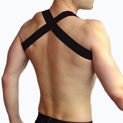 sexy gay man in black Gay Men's Gold Chain Harness | Gay Harness- pridevoyageshop.com - gay men’s harness, lingerie and fetish wear